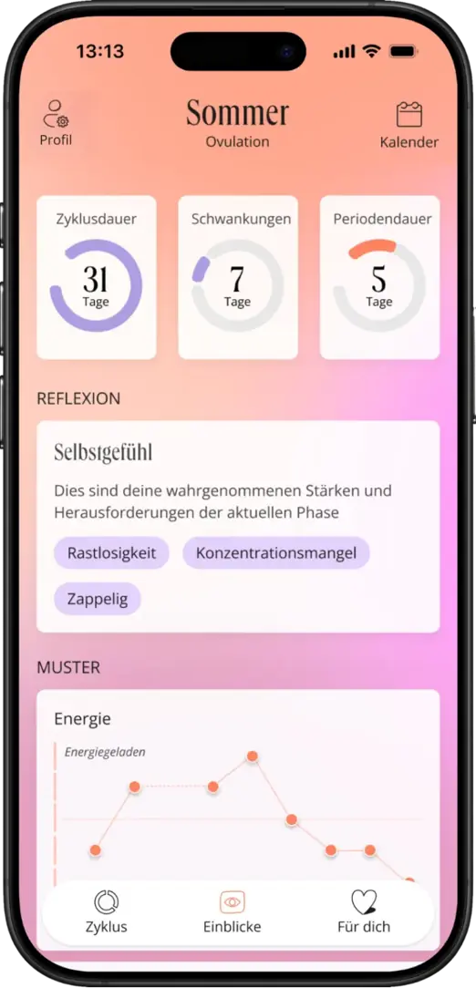 mina Zyklus-App – Einblicke und Zyklusanalysen